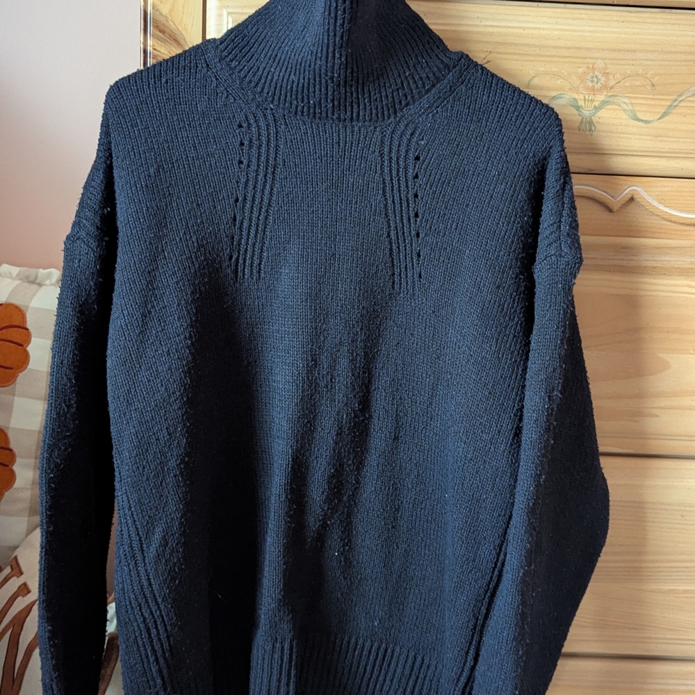 Women's Black Turtleneck Sweater